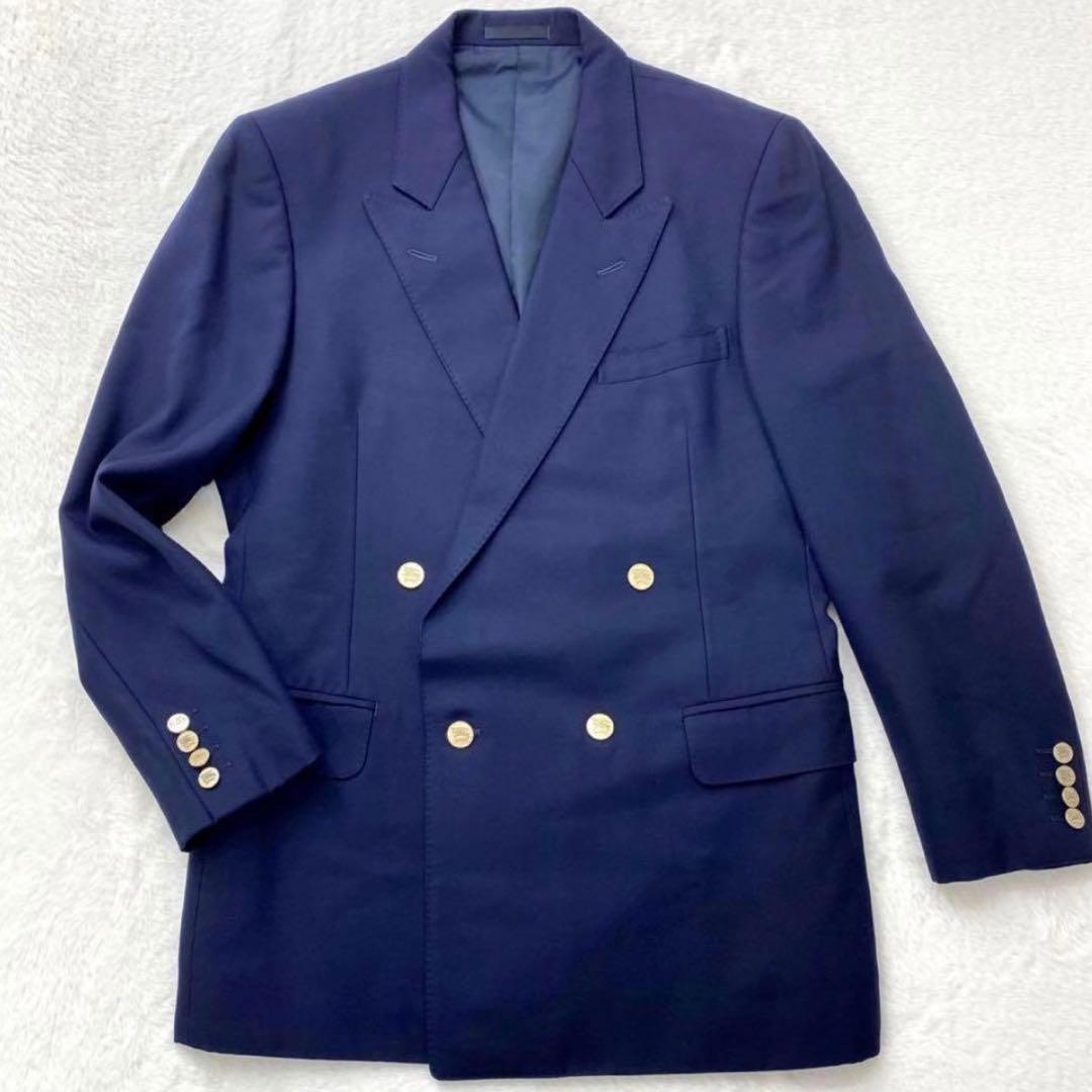 【なかじん！】バーバリーズ ジャケット L ダブルブレスト 紺ブレ