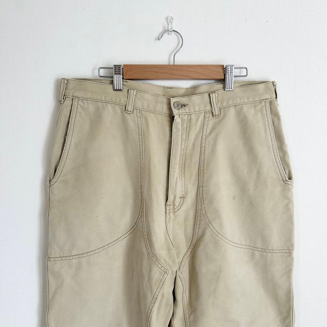 80s Patagonia ダブルニーパンツ スタンドアップ ベージュ 34