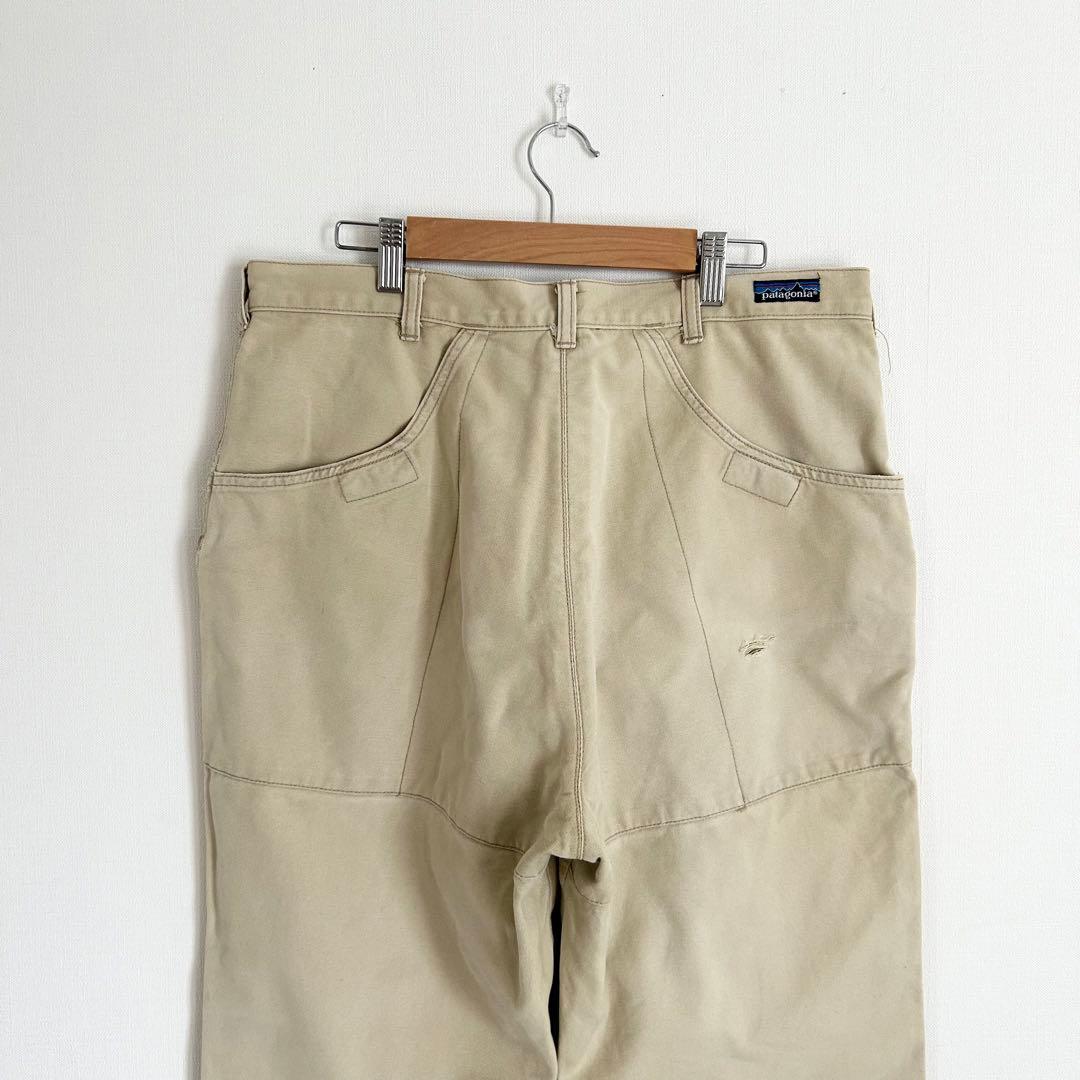 80s Patagonia ダブルニーパンツ スタンドアップ ベージュ 34