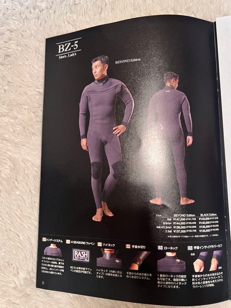 RASHウエットスーツ フルスーツ 2026コールドウオーターシリーズ BZ-5