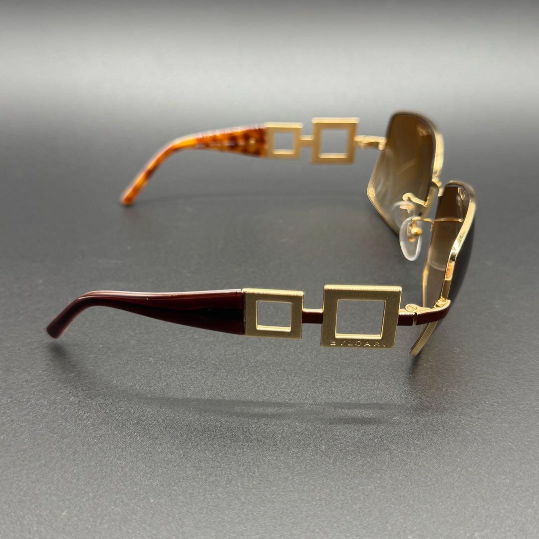極美品　ブルガリ　サングラス　鼈甲　ゴールドフレーム　ブラウンレンズ