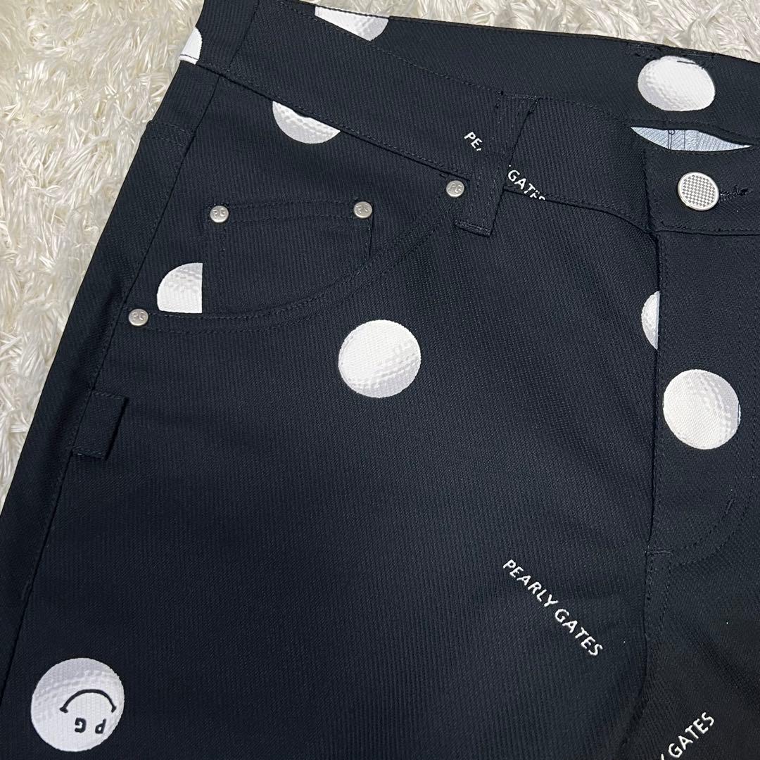 パーリーゲイツ 総柄 ゴルフボールドット＆ティー プリント パンツ レディース