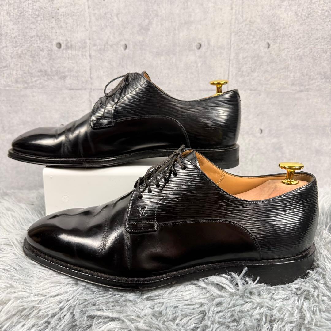 ルイヴィトン ケンジントンライン エピ 革靴 レザー ブラック 26cm 伊製