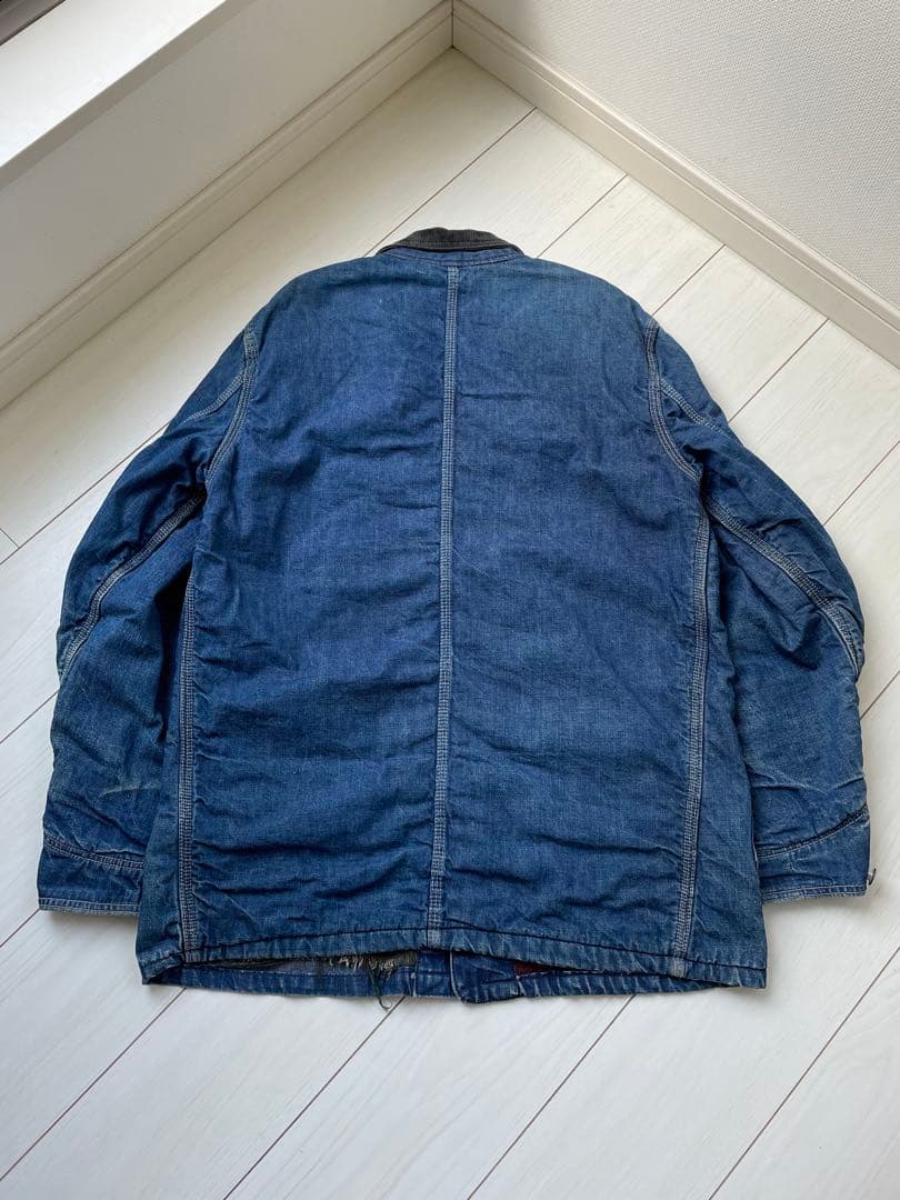 60s ビンテージ パワーハウス インディゴデニム カバーオール ヒゲ 蜂の巣