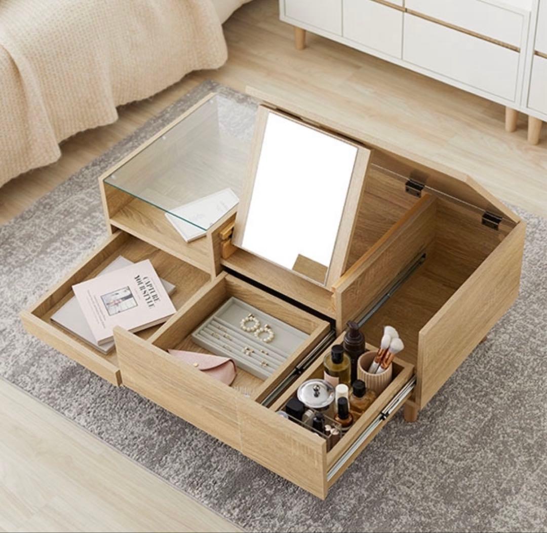 [新品未開封] LOWYA Irror テーブルドレッサー グレー