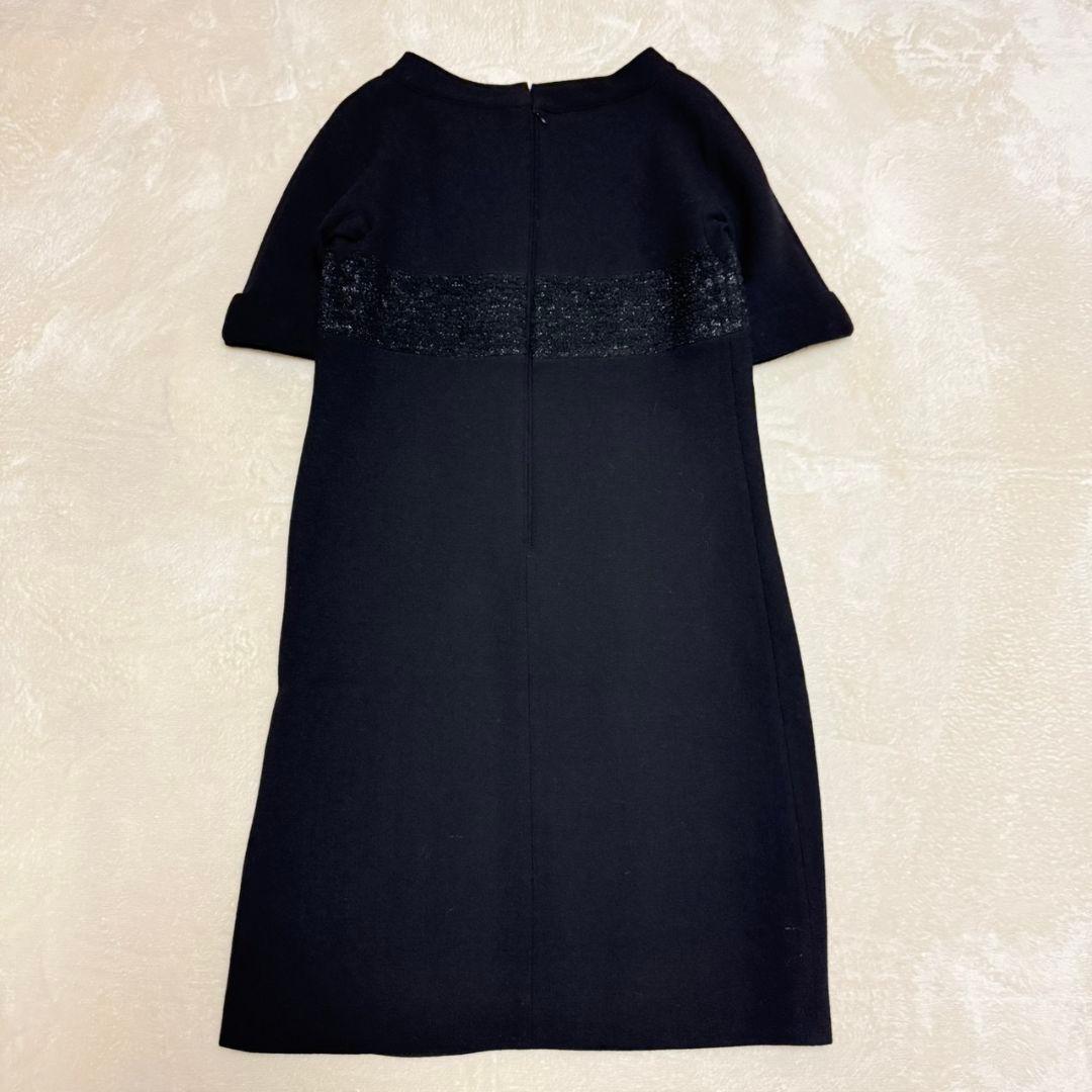 新品未使用 タグ付き マックスマーラ ウール ラメ ロング ワンピース 黒