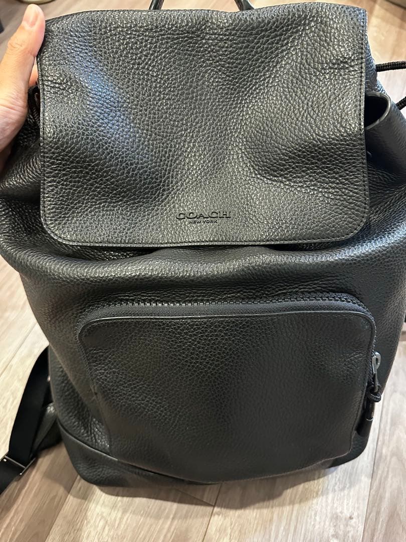 【美品】COACH ブラックレザーリュック