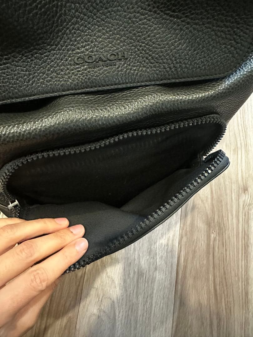 【美品】COACH ブラックレザーリュック