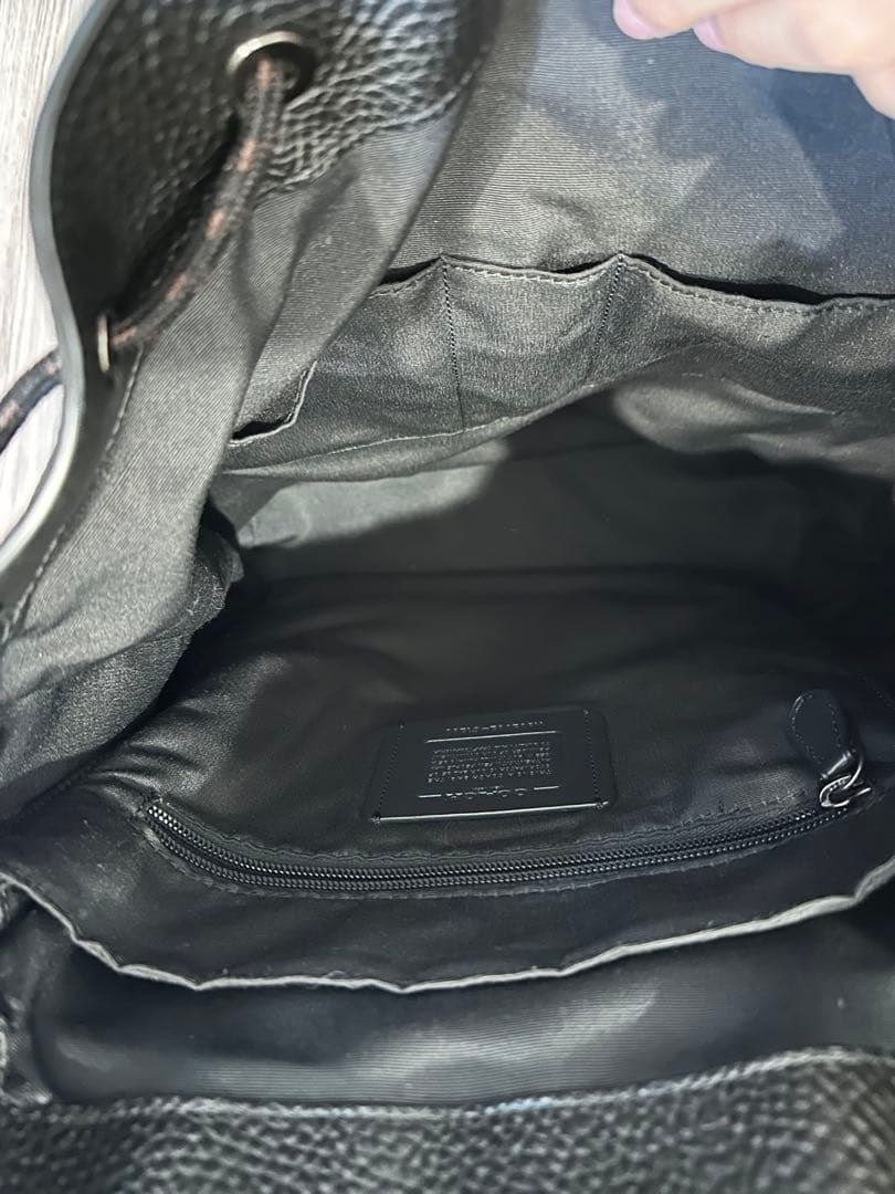 【美品】COACH ブラックレザーリュック
