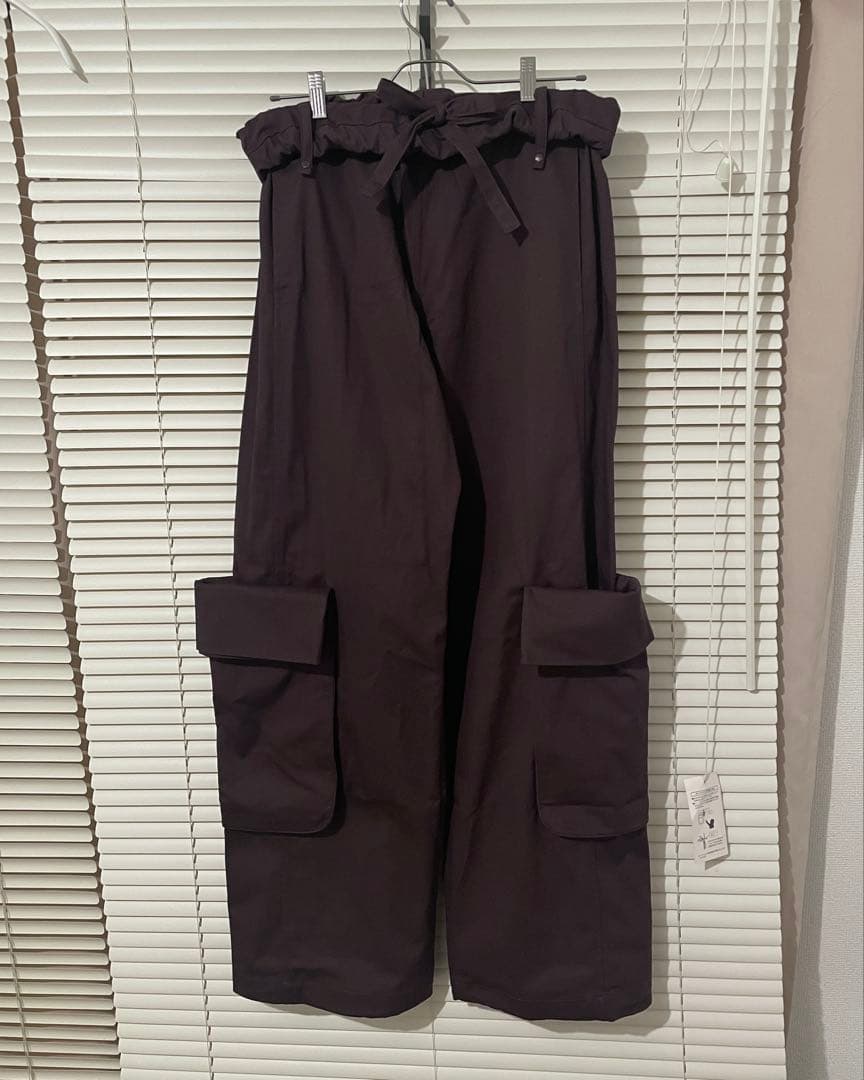OPEN YY ロールウエストカーゴパンツ サイズM バーガンディ