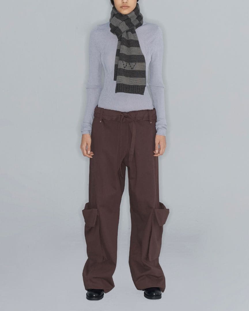 OPEN YY ロールウエストカーゴパンツ サイズM バーガンディ