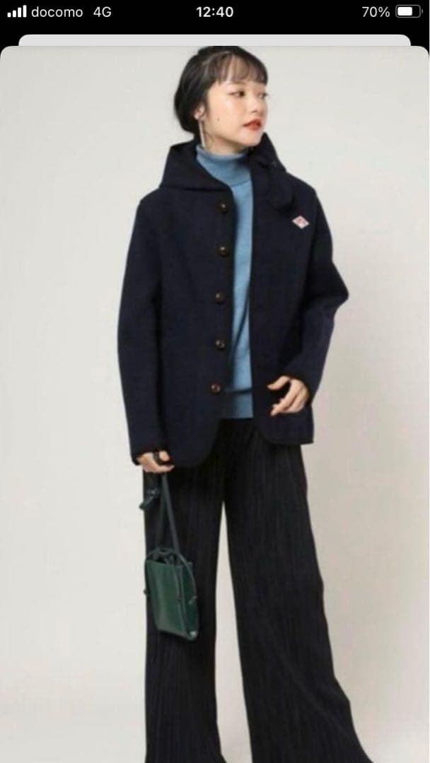 DANTON ウールモッサジャケット 38 ネイビー