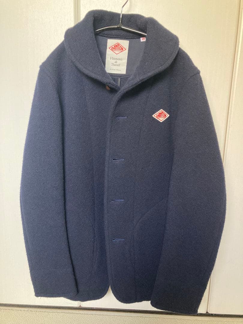 DANTON ウールモッサジャケット 38 ネイビー