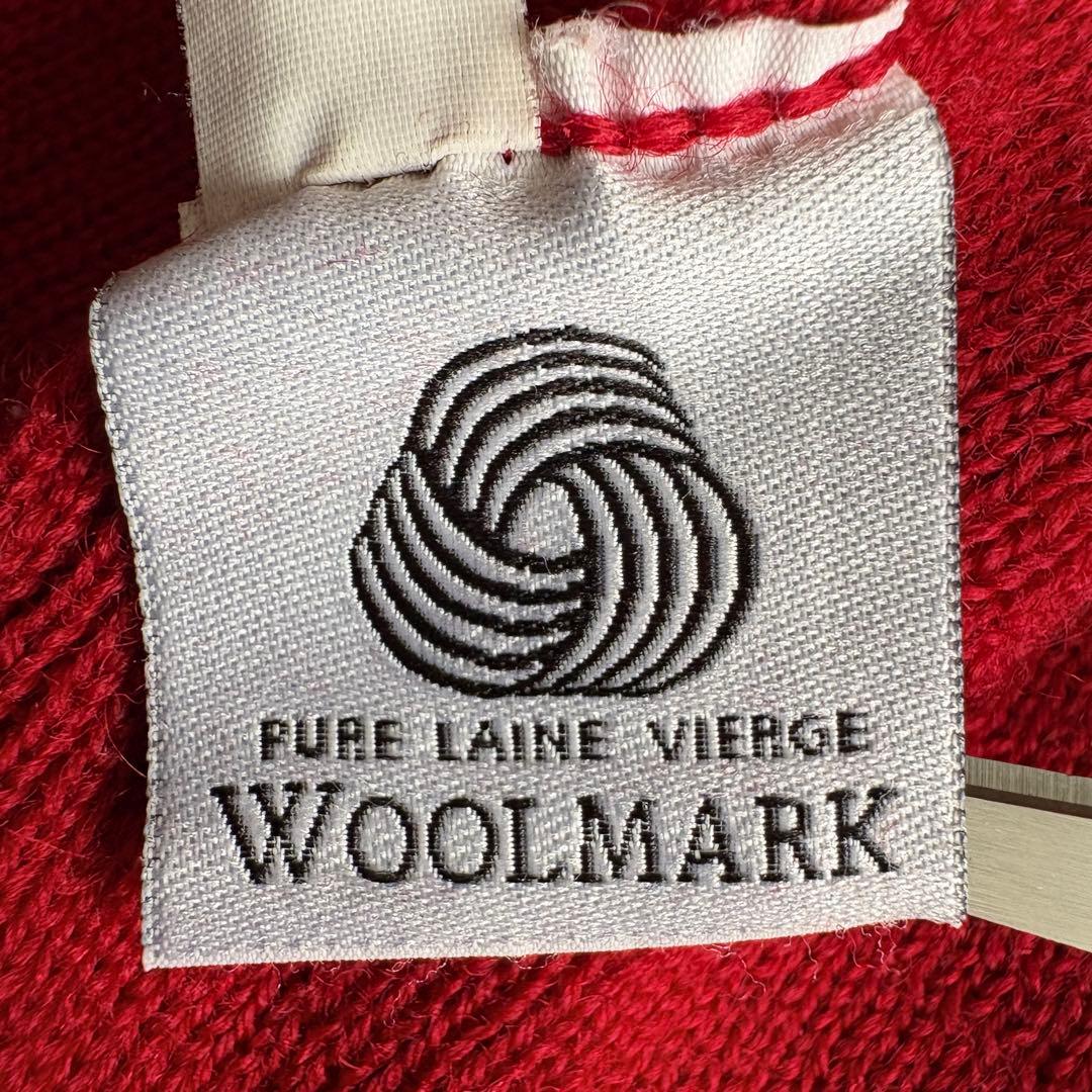 美品✨ SAINTJAMES フランス製 金ボタンウールカーディガン 赤 L