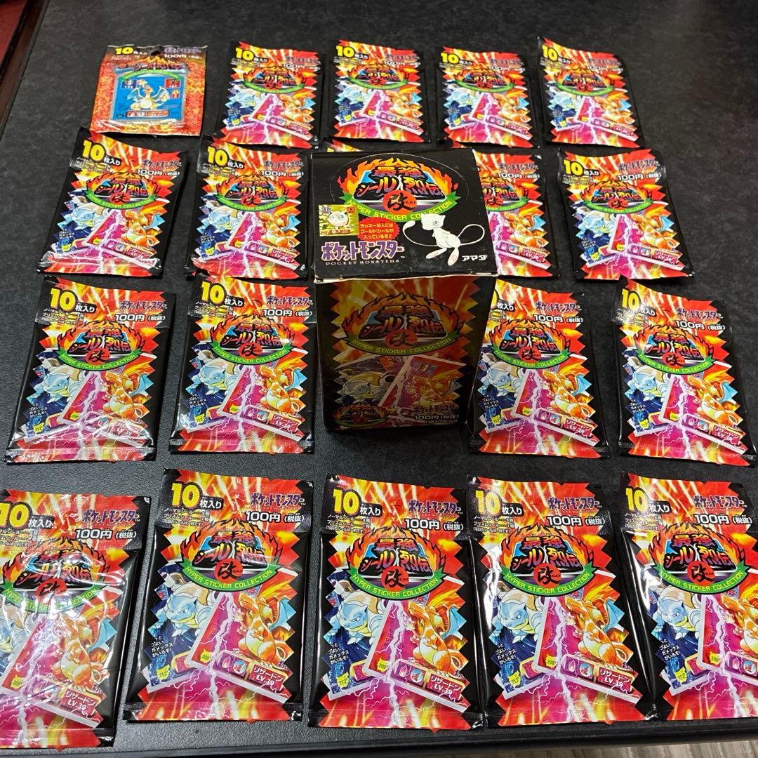 ポケモン 初代 最強シール列伝 改 箱付き未開封 18パック➕おまけ