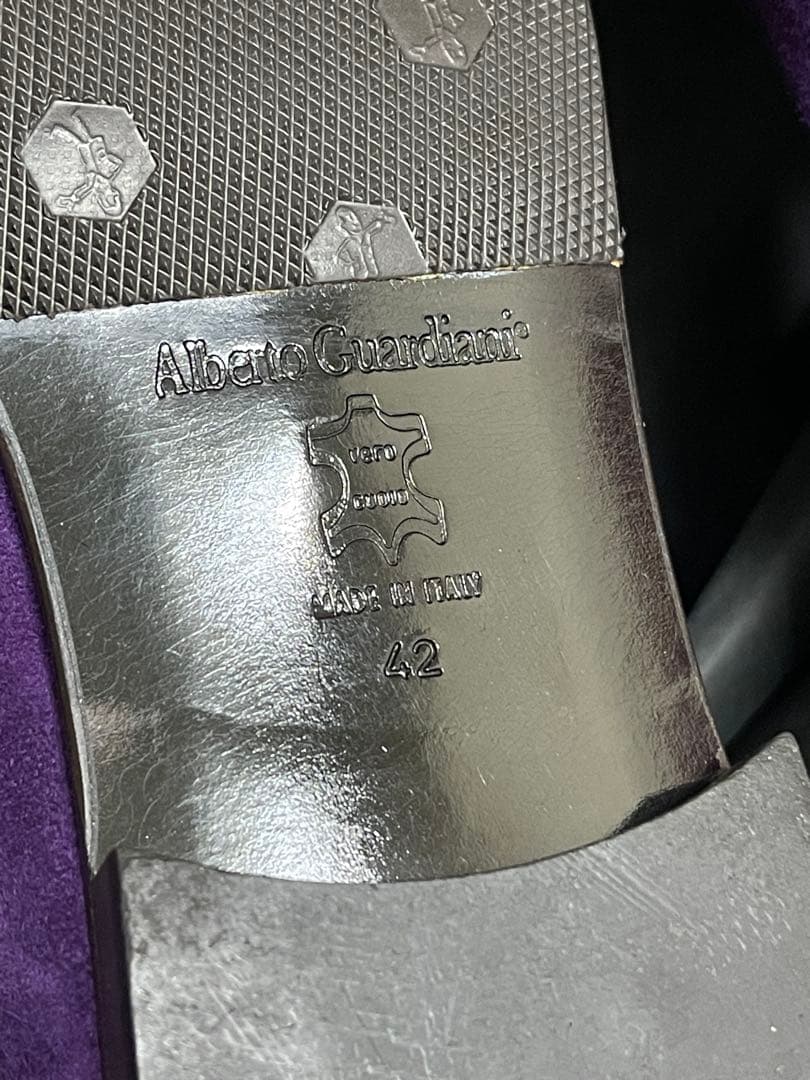 未使用　アルベルト・ガルディアーニ」スエード　ビットローファー　パープル