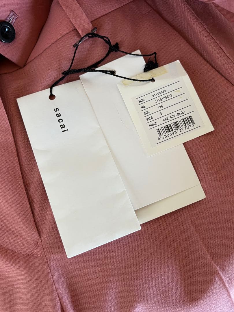 新品 sacai プリーツスカートドッキングパンツ ピンク サイズ2