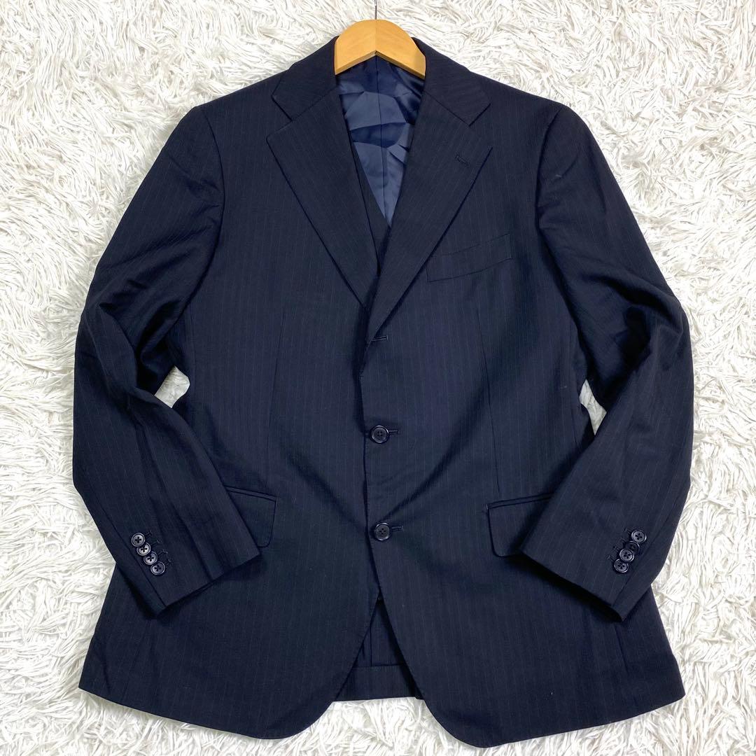 美品✨大きいサイズ ザスーツカンパニー 3ピース セットアップスーツ 紺　XL