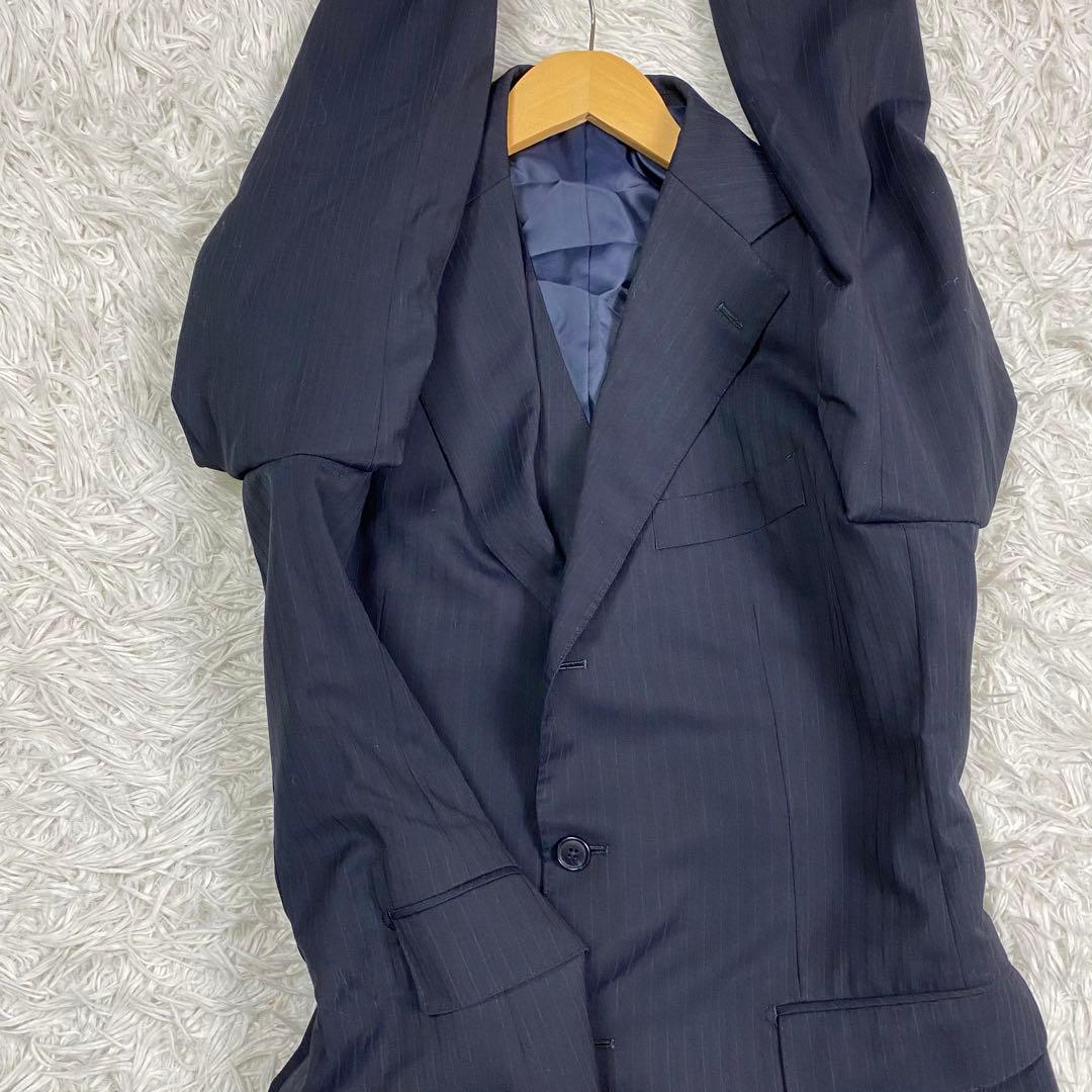 美品✨大きいサイズ ザスーツカンパニー 3ピース セットアップスーツ 紺　XL