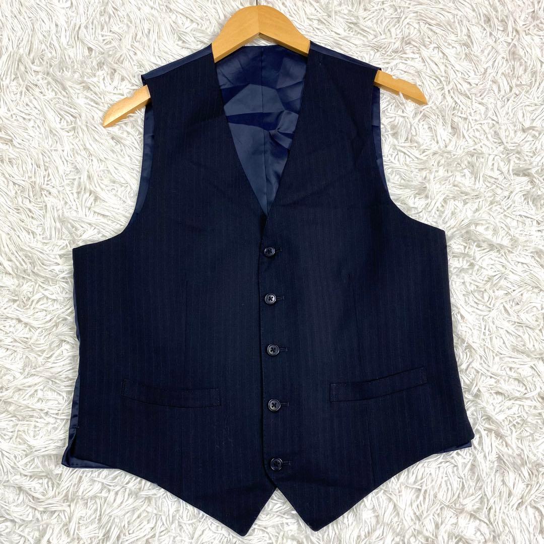 美品✨大きいサイズ ザスーツカンパニー 3ピース セットアップスーツ 紺　XL