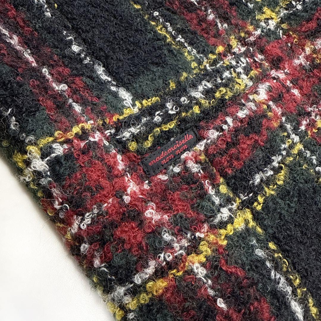 24AW マドモアゼルノンノン チェックツイード ノーカラージャケット