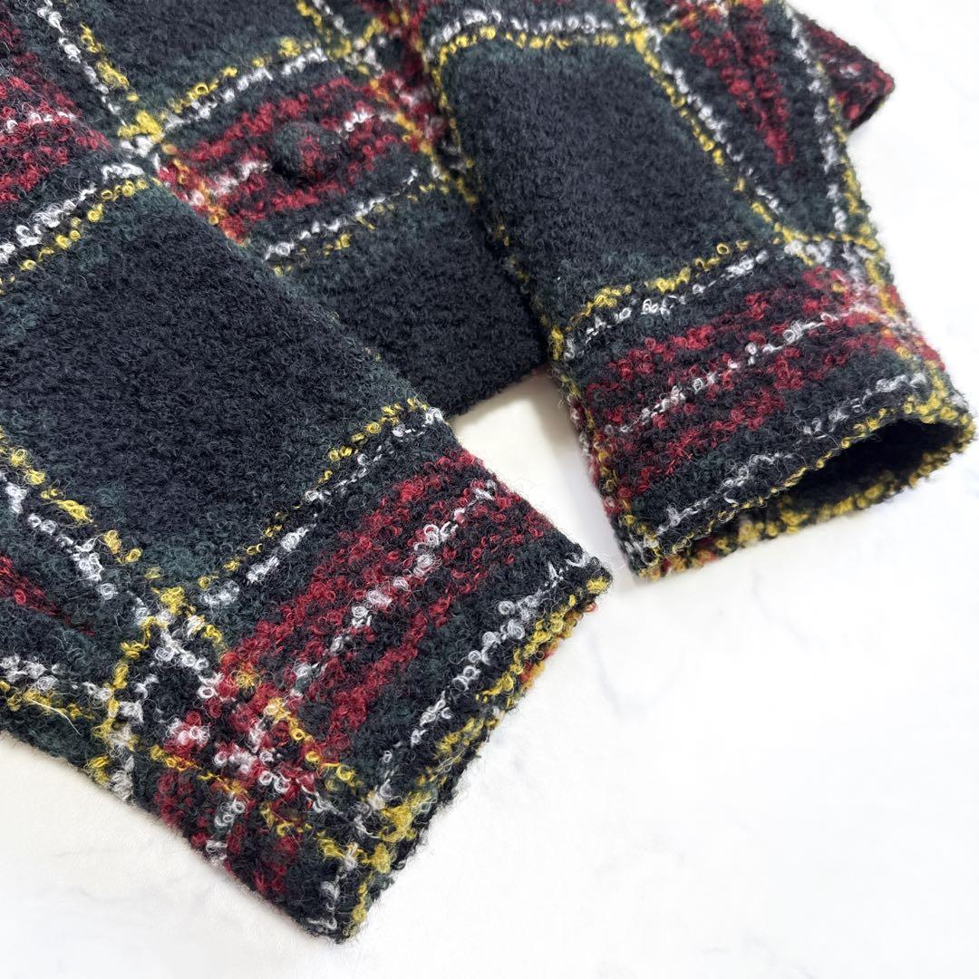 24AW マドモアゼルノンノン チェックツイード ノーカラージャケット