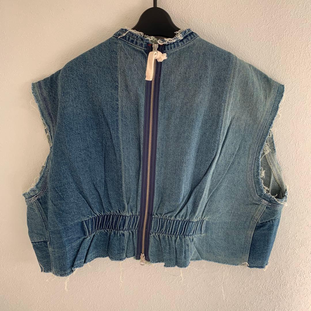 etsintä デニムノースリーブジャケット