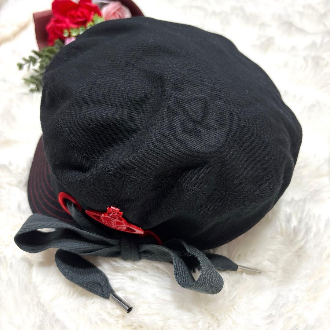 Vivienne Westwood キャスケット リボン オーブ 黒×赤