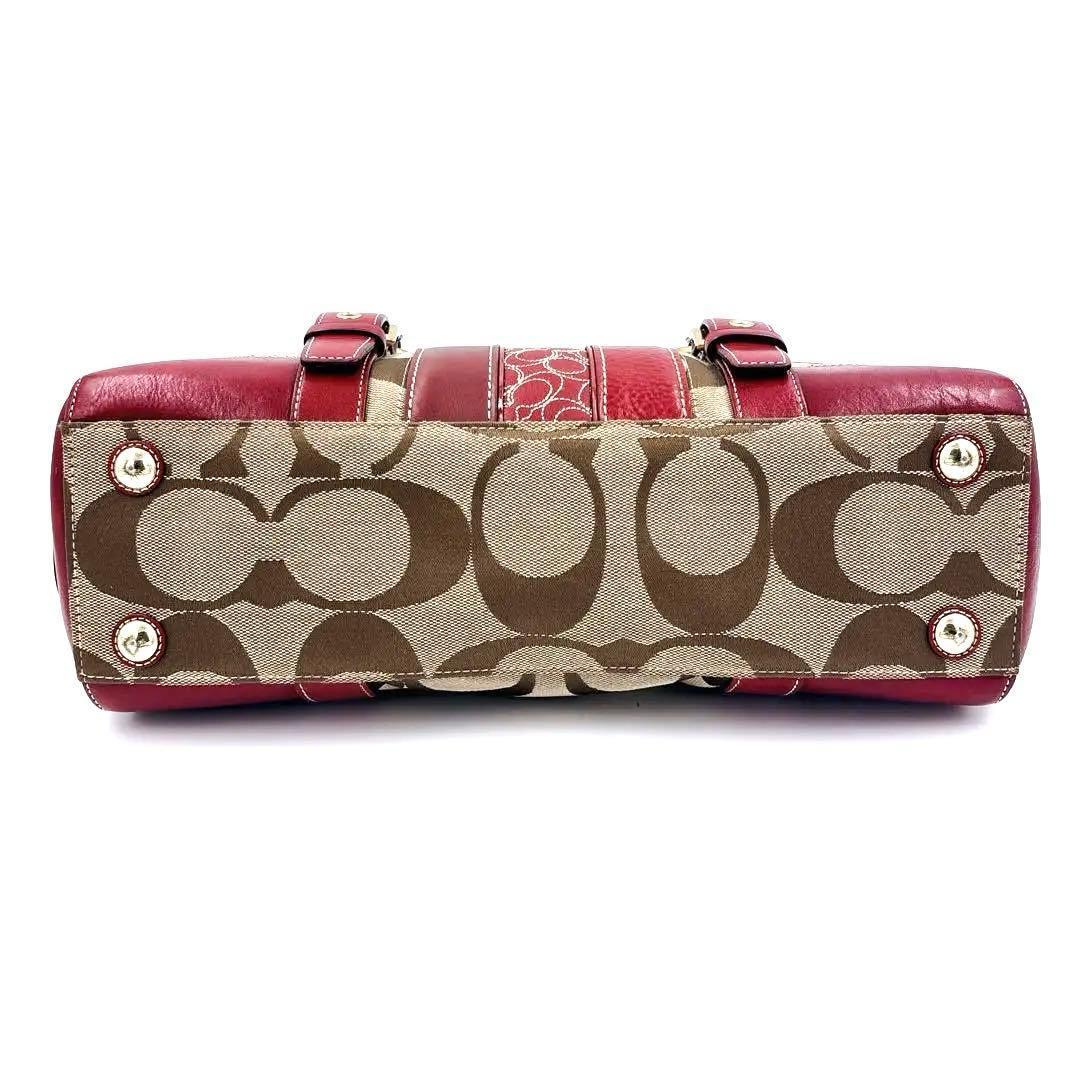 COACH シグネチャー レザーキャンバス ハンドバッグ 00s Y2K