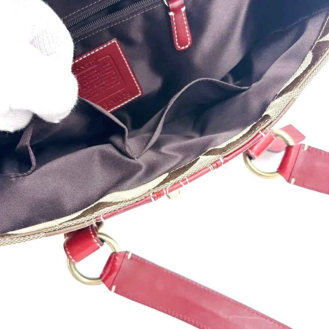 COACH シグネチャー レザーキャンバス ハンドバッグ 00s Y2K