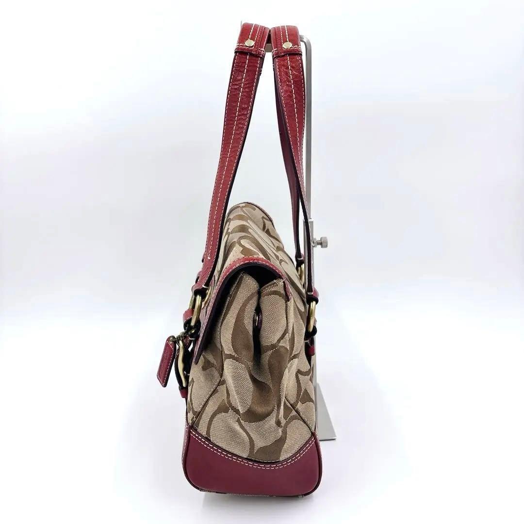 COACH シグネチャー レザーキャンバス ハンドバッグ 00s Y2K