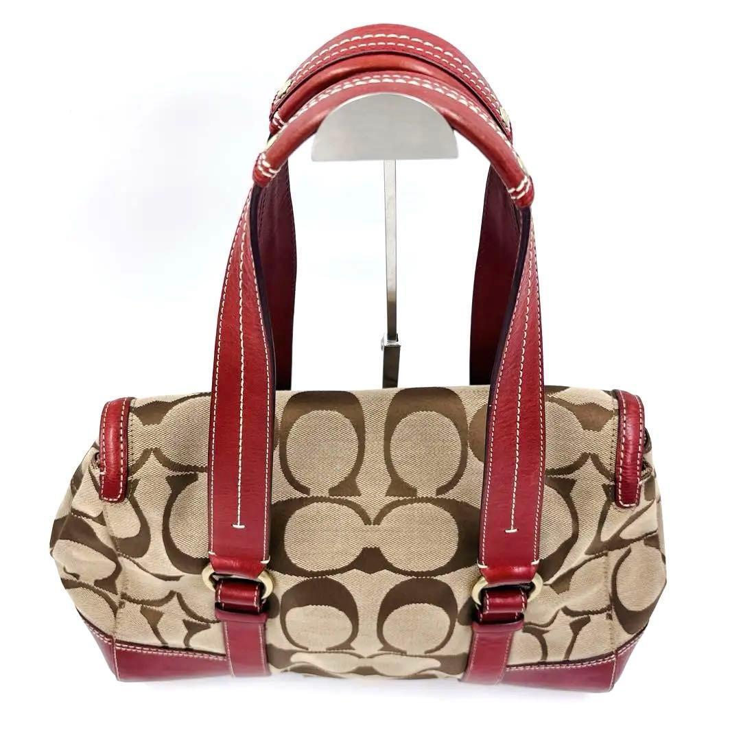 COACH シグネチャー レザーキャンバス ハンドバッグ 00s Y2K