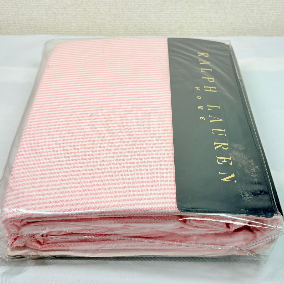 ラルフローレン　クイーンシーツ　ピンクストライプ