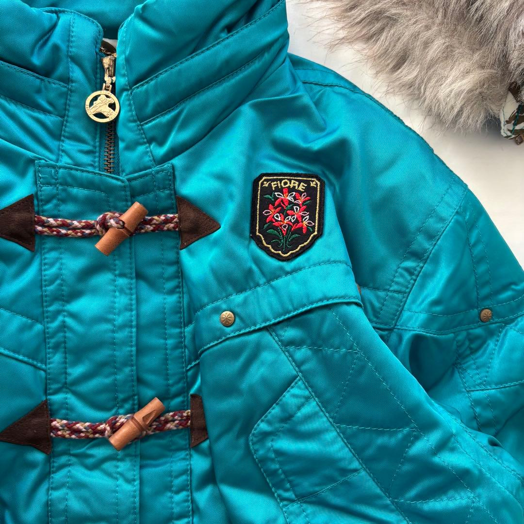 y2k 平成ギャル 短丈 中綿ジャケット フード付き ターコイズ Archive