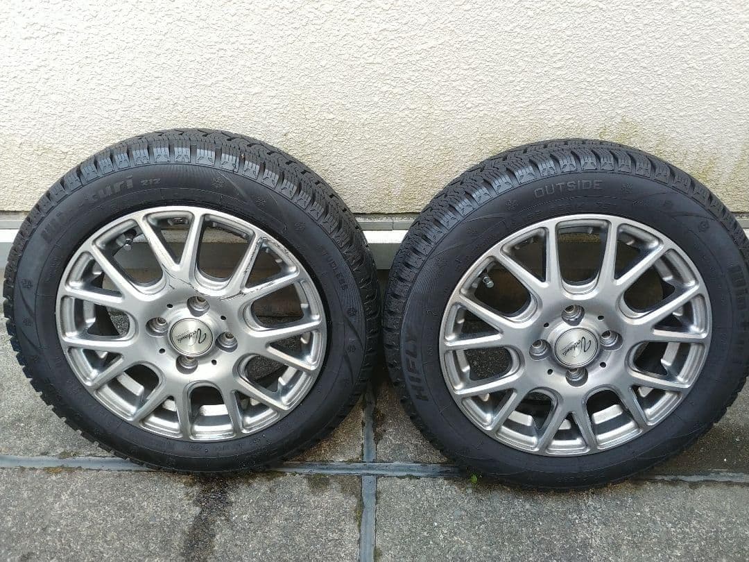 スタッドレス　アルミ４本155/65R14 ゴム良好　溝良好　東京都引取限定