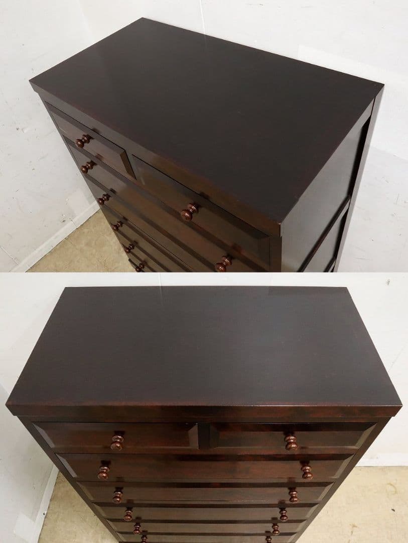 【松本民芸家具】D型6段チェスト・整理箪笥・ミズメザクラ無垢