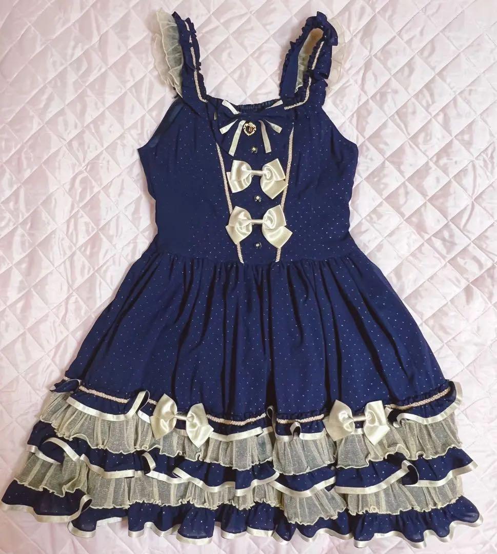 【最終お値下げ】美品　BABY, Twinkle girl ジャンスカ ネイビー