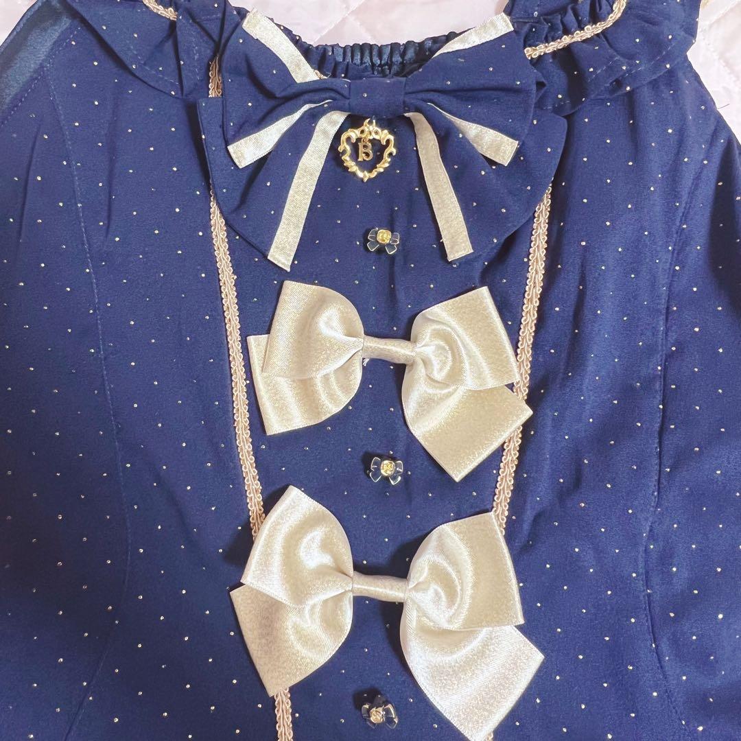 【最終お値下げ】美品　BABY, Twinkle girl ジャンスカ ネイビー