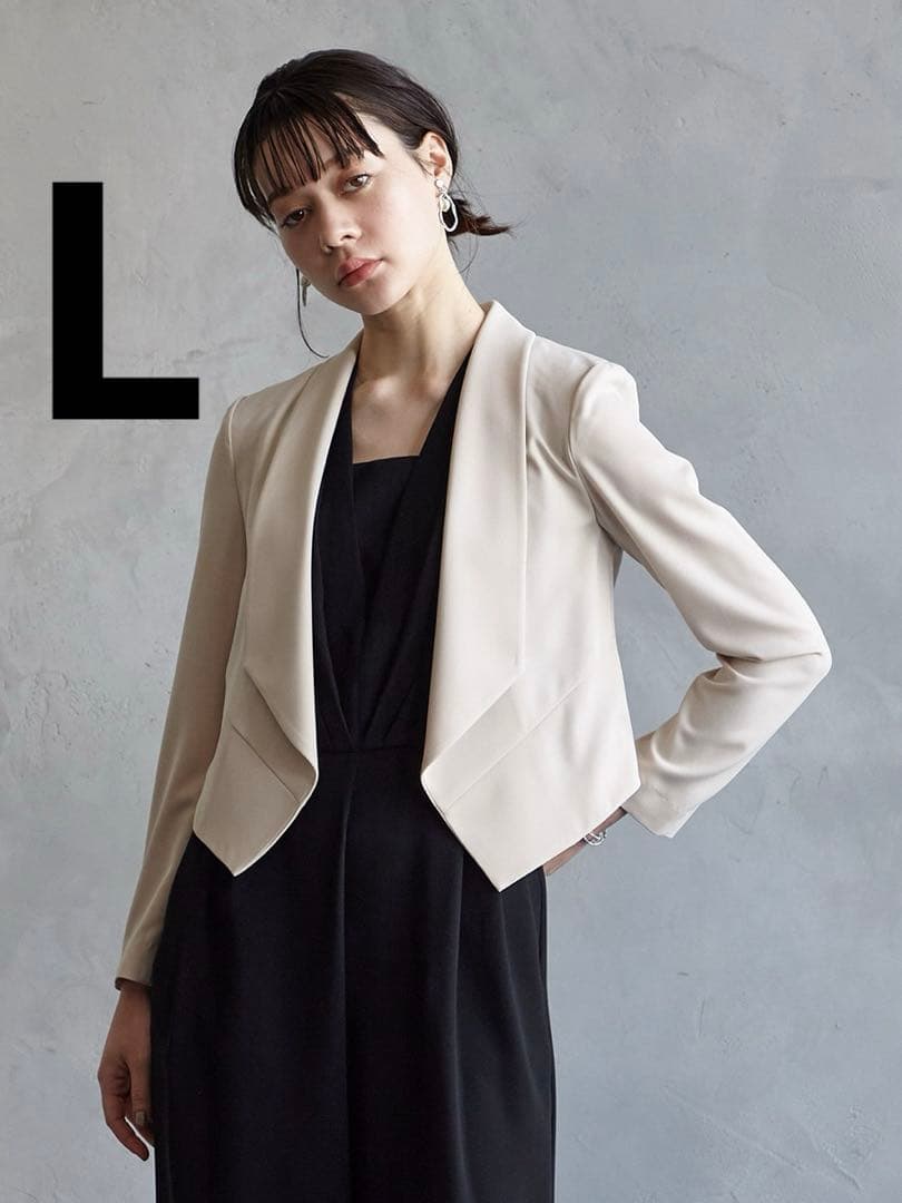 AIMER 現行モデル ショールカラージャケット ベージュ Lサイズ
