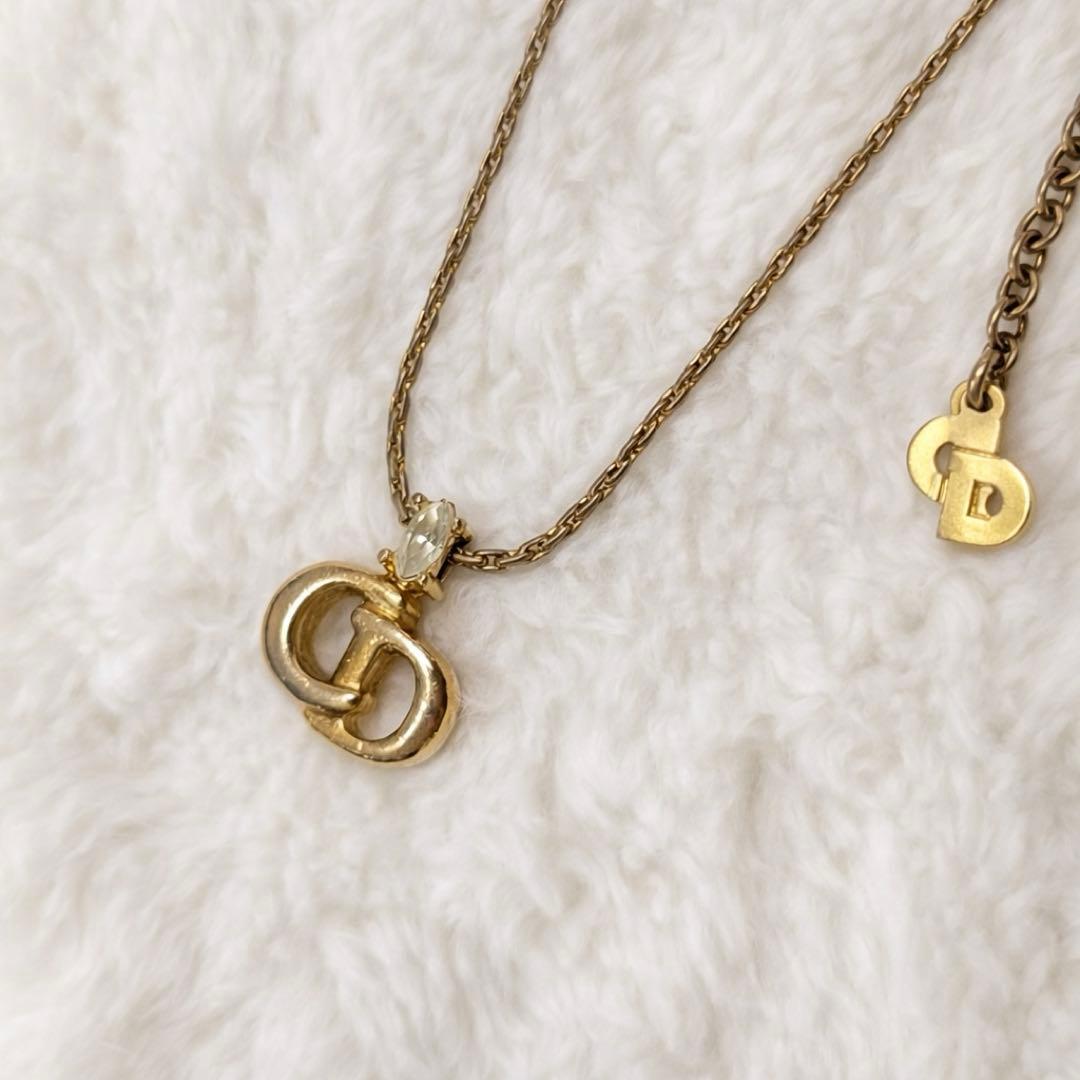 Dior ディオール CDロゴ ストーン付き ヴィンテージ ネックレス
