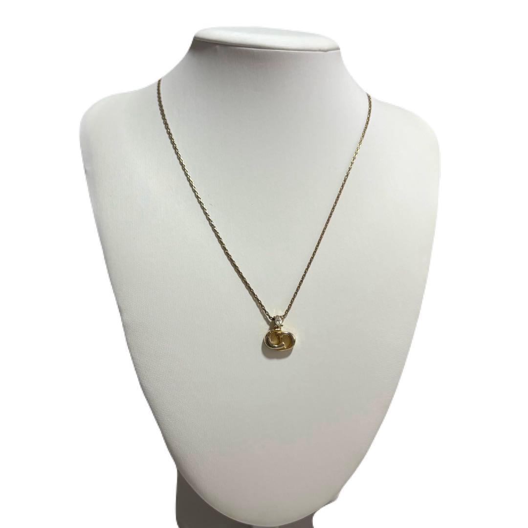 Dior ディオール CDロゴ ストーン付き ヴィンテージ ネックレス