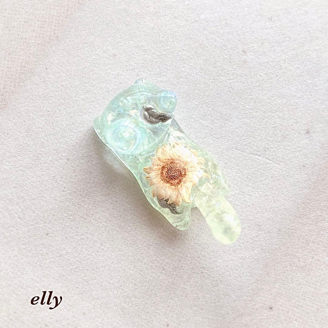 【ゆきゆっきー❄様】天然石　琉球ガラス　ラベンダー　とびつき猫　レジン　チャーム