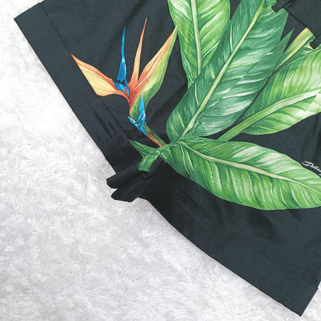 ドルチェ&ガッバーナ ショートパンツ 花柄 総柄 ボタニカル 植物 鳥 動物 黒