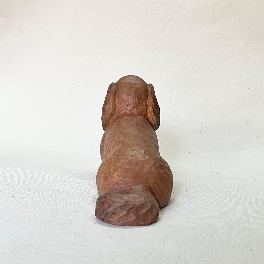 ち*♪様 木彫り　ダックスフント(レッド)