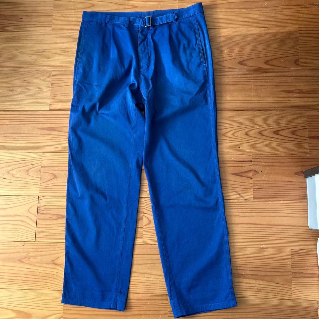 12SS メゾンマルタンマルジェラ　ベルテッドパンツ　青