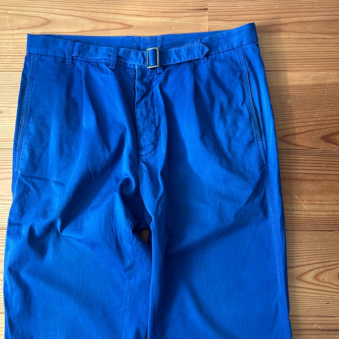 12SS メゾンマルタンマルジェラ　ベルテッドパンツ　青