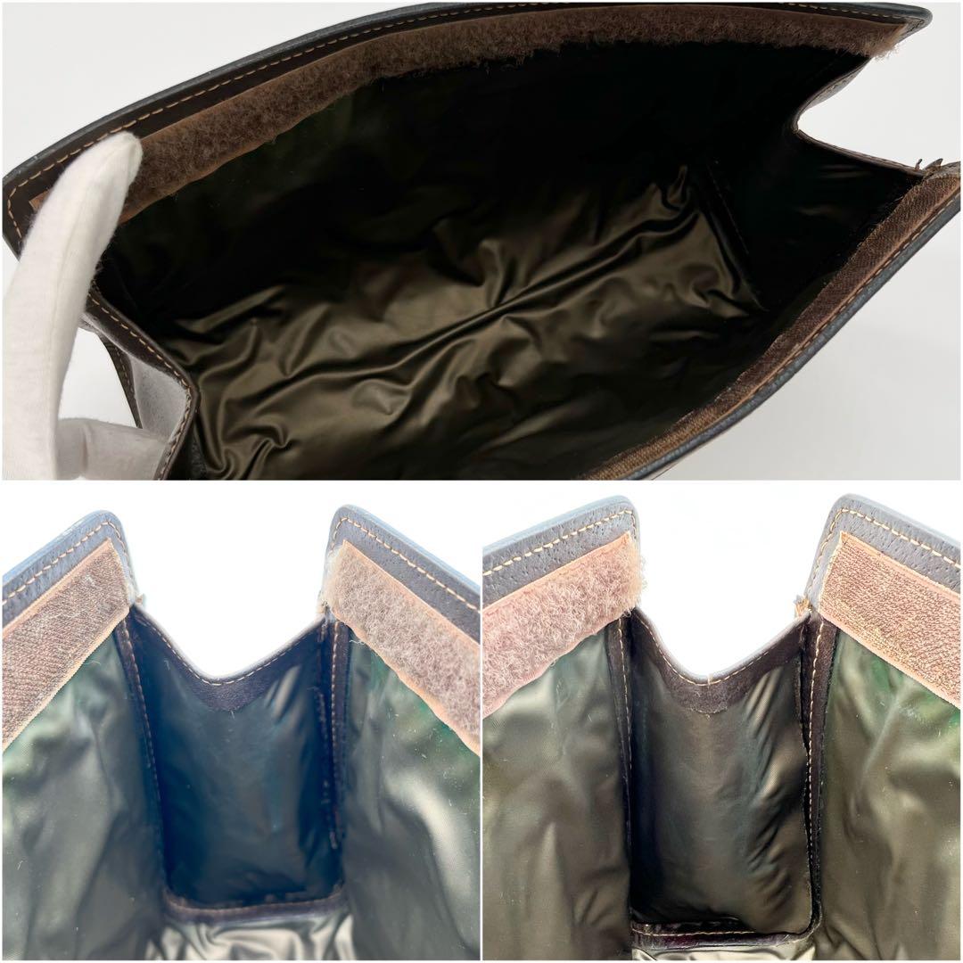 GUCCI クラッチバッグ シェリーライン GG レザー PVC ブラウン