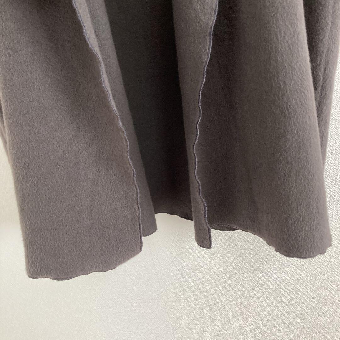 evam eva　アンゴラ100％　ローブコート　1　ブラウングレー　羽織