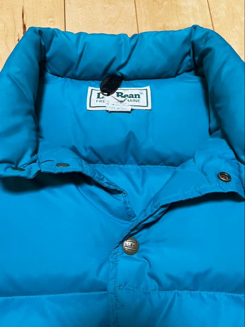 黒*)様 80s usa製 llbean グースダウンベスト ターコイズブルー