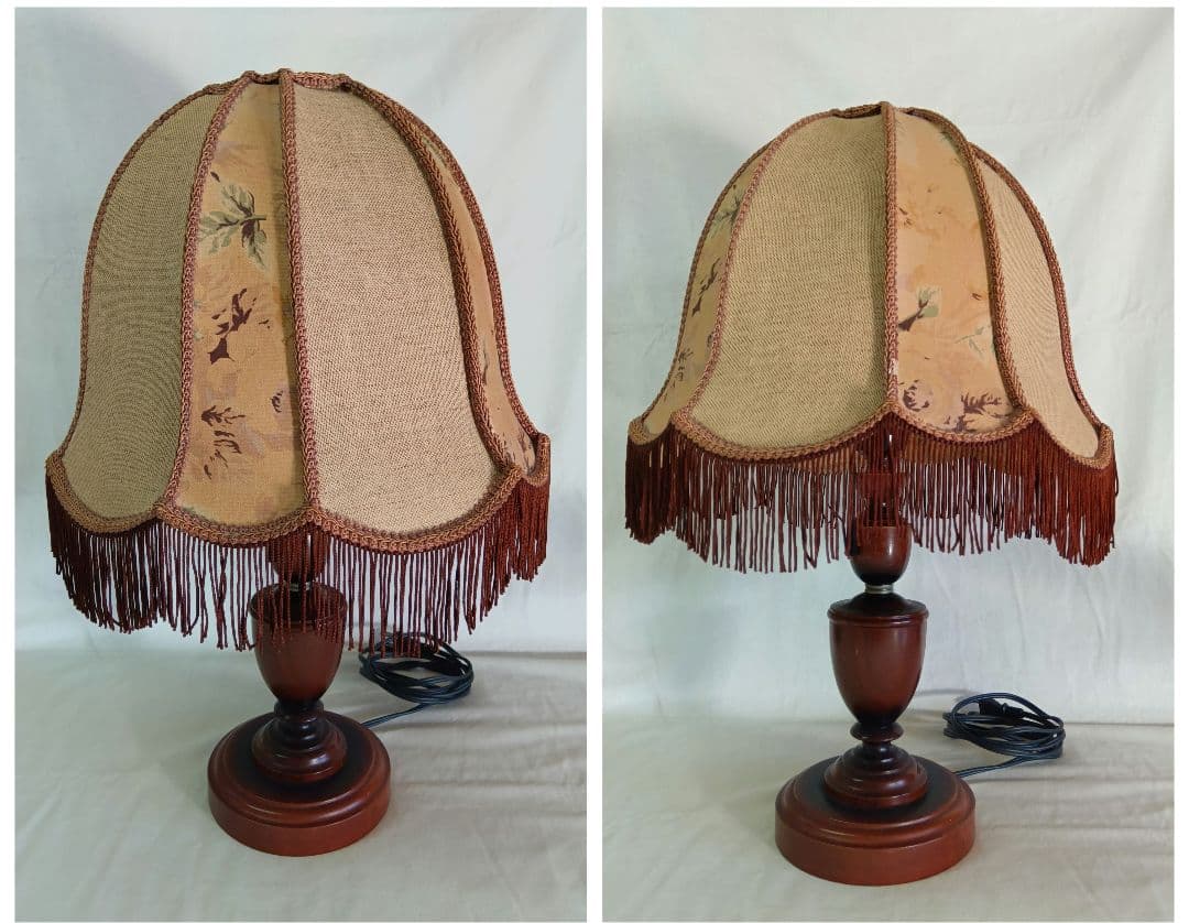 Mitsuboshiアンティークテーブルライト　ランプ　フリンジ付き　間接照明